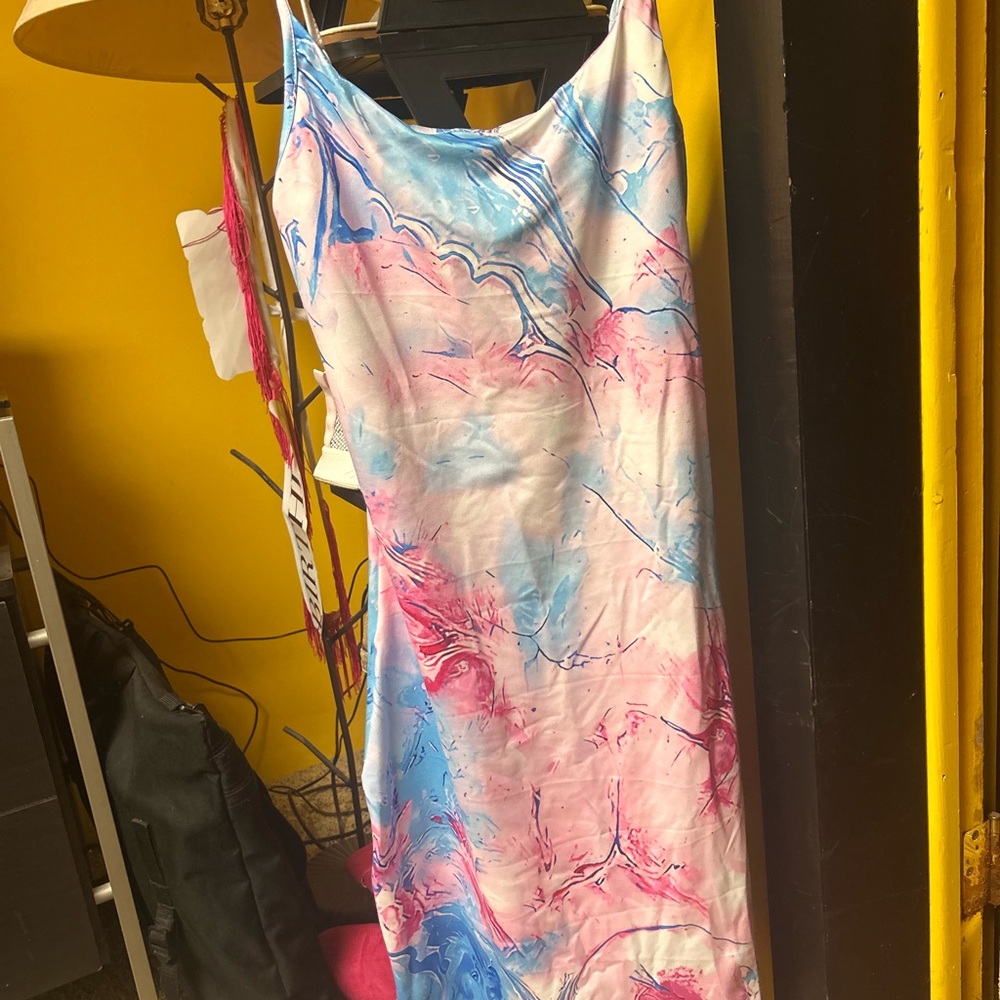 Colorful Tie-Dye Slip Dress